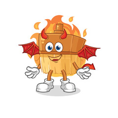 paintbrush demon with wings character. cartoon mascot vector