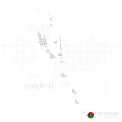 Vanuatu grey map isolated on white background with abstract mesh line and point scales. Vector illustration eps 10