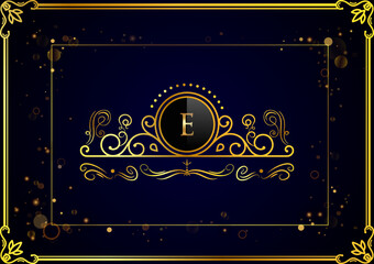 Luxury Letter E Logo Template In Gold Color. Royal Premium Logo Template Vector.