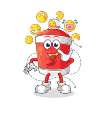 chili spray laugh and mock character. cartoon mascot vector