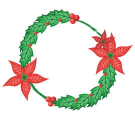 Naklejka premium colored mistletoe wreath