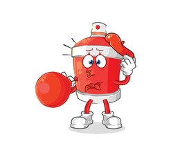 chili spray pantomime blowing balloon. cartoon mascot vector