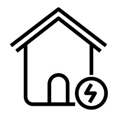 Icon Power House With Style Outline