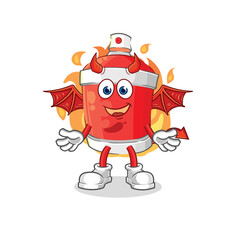 chili spray demon with wings character. cartoon mascot vector
