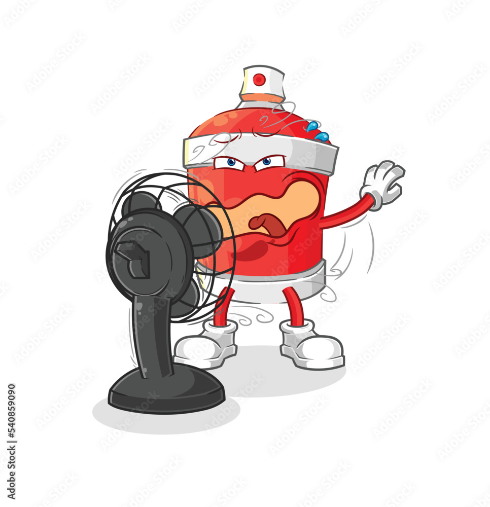 Wall mural chili spray with the fan character. cartoon mascot vector