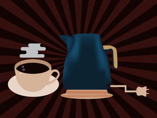 modern electronic kettle coffee realistic vector 