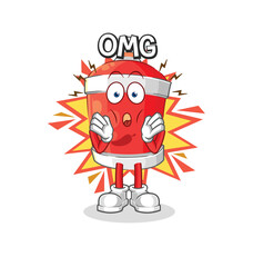chili spray Oh my God vector. cartoon character