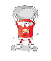 chili spray lifting rock cartoon character vector