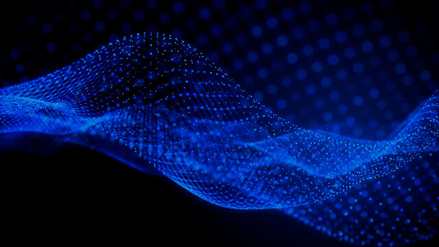 Abstract Medical Technology background. Blue, Innovation Medicine concept. 3D Render.