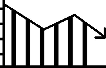 growing graph, bar chart, Flat icon isolated on the white background, flat design vector illustration 