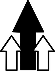 growing graph, bar chart, Flat icon isolated on the white background, flat design vector illustration 