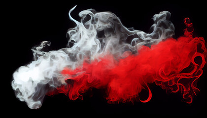 Red Smoke Swirl and Flowing Effect in Black Background