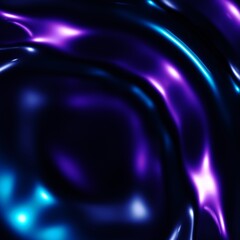 glowing neon light purple and blue abstract wavy and silk forms liquid, Golden glossy gradient texture surface water Backdrop, 3D Silk Illustration