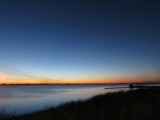 sunset over the river