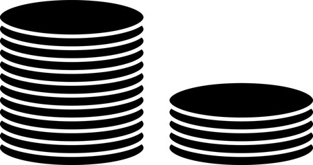 Outline Coins Icon isolated on grey background. Line money symbol for web site design, logo, app, UI. Editable stroke. Vector illustration,.eps