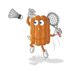 cinnamon smash at badminton cartoon. cartoon mascot vector