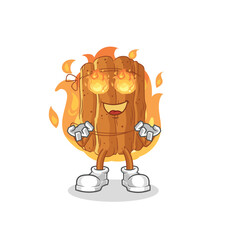 cinnamon on fire mascot. cartoon vector