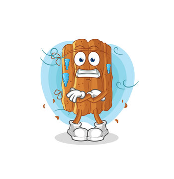 cinnamon stick character shivering cold clip art preview