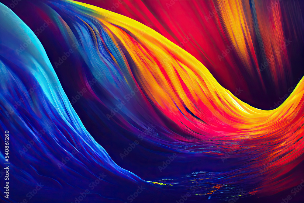 Wall mural colorful abstract liquid wave background, flowing colorful liquid, generative ai art