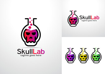 Modern Abstract Lab With Skull Logo Template