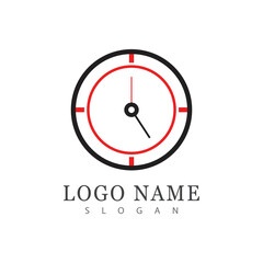 Time icon logo vector in flat design