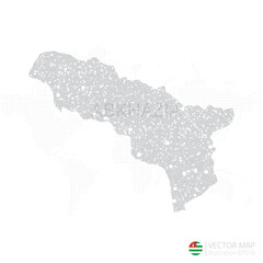 Abkhazia grey map isolated on white background with abstract mesh line and point scales. Vector illustration eps 10