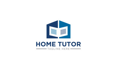 House school education logo design. Student housing logo template. Home Tutor logo design. Study Book with House Logo Template Design