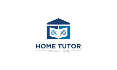 House school education logo design. Student housing logo template. Home Tutor logo design. Study Book with House Logo Template Design