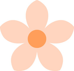 abstract orange  flower isolated on transparent background, png, clip art, floral design element