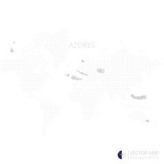 Azores grey map isolated on white background with abstract mesh line and point scales. Vector illustration eps 10
