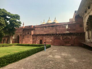 Agra, India, November 2019 - A large stone building