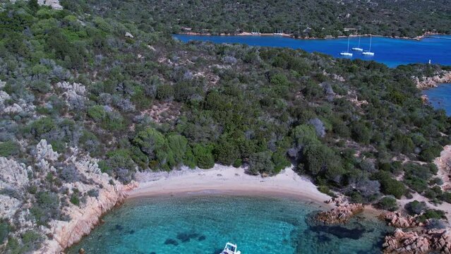 Wonders of Stagnali honeymoon island Sardinia Italy aerial  