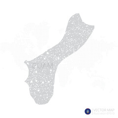 Guam grey map isolated on white background with abstract mesh line and point scales. Vector illustration eps 10