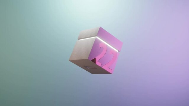 3D product render of textured white box opening to reveal a glowing edge with shiny gold labelling and coloured lights