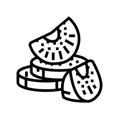 kiwi sweet line icon vector. kiwi sweet sign. isolated contour symbol black illustration
