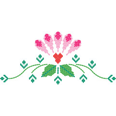 embroidery floral borders. fancy page decoration. flower embroidery ornaments for text. beautiful flower doodle for wedding cards, greeting cards, and valentine cards.