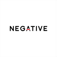 Negative letter logo design illustration. Isolated on a white background. Negative logo design