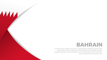 Bahrain flag simple white background with copy space. perfect for bahrain days, events, holidays
