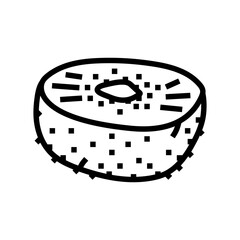 cut kiwi fruit green line icon vector. cut kiwi fruit green sign. isolated contour symbol black illustration