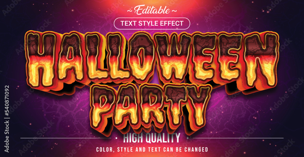 Poster Editable text style effect - Halloween Party text style theme.