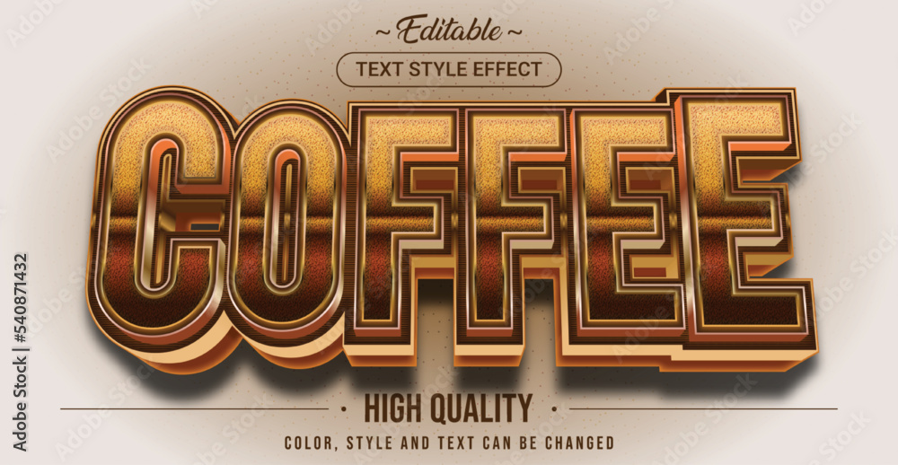 Poster editable text style effect - coffee text style theme.