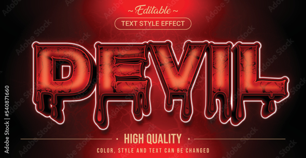 Poster editable text style effect - devil red blood text style theme.
