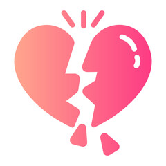 Obraz premium broken hearth gradient icon