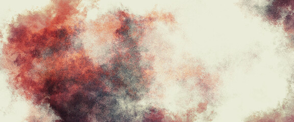 Colorful grunge art painting. Effect of light pastel colored of sunset clouds cloud on the sunset sky background. Burning background. Soft orange and beige colors on old, crumpled paper texture.