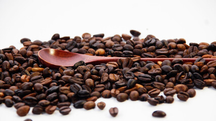 coffee beans and spoon