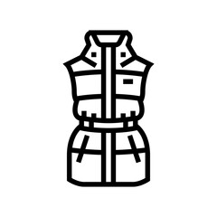 gilet outerwear female line icon vector. gilet outerwear female sign. isolated contour symbol black illustration
