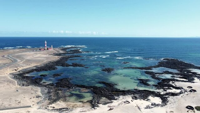 El Toston lighthouse aerial view, El Cotillo, Fuerteventura	