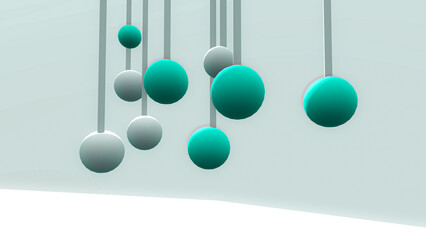 3d rendered green ball decoration 