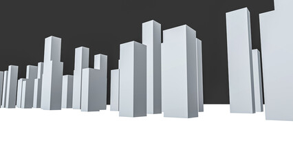 3d rendered city scape