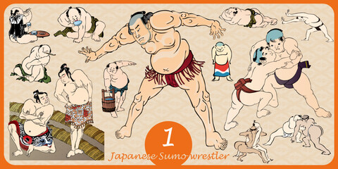 Fototapeta na wymiar Japanese Sumo wrestler_01